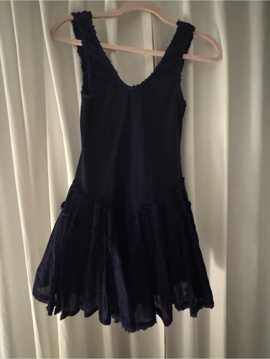 Free People Dresses & Skirts - Free People Navy Ruffle Tank Dress